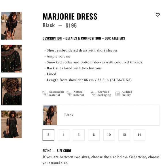 NWOT Sezane MARJORIE DRESS - Picture 9 of 9